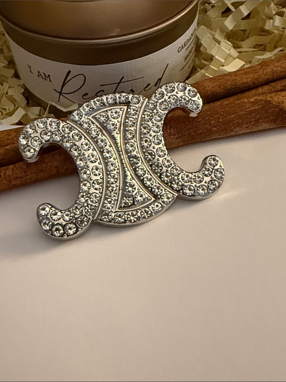 Fashion Jewelry Silver Crystal Hair Brooch